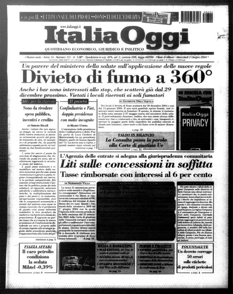 Italia oggi : quotidiano di economia finanza e politica